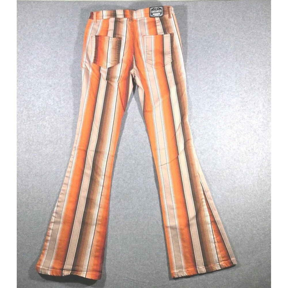 Ranch Dress'n Youth Sunset Serape Super Flare Jeans Striped Size 16 Western